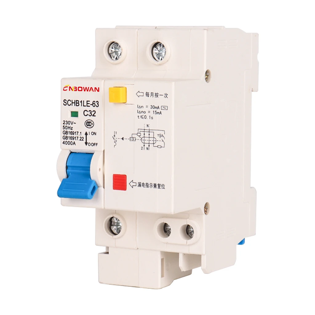 Ac Mcb C32 2p 20a 220-230v 50/60hz 6ka Safety Double Phase Miniature Circuit Breaker Switch