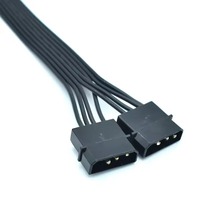 Dual IDE 4 Pin Molex to ATX 8(6+2) Pin Video Card GPU Power Supply Adapter Cable