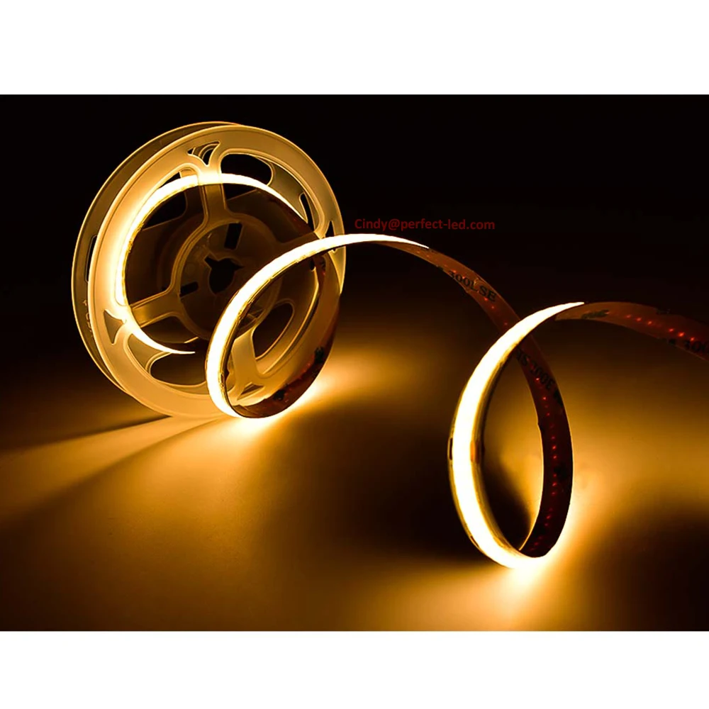 High Density 608 LEDs 10mm PCB Flexible FCOB COB LED Strip Light Perfect Tunable White with RA 90 DC24V High Performance