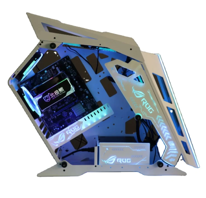 7 rgb fans with lamp panel Special case for Internet bar in e-sports arena computer monster case