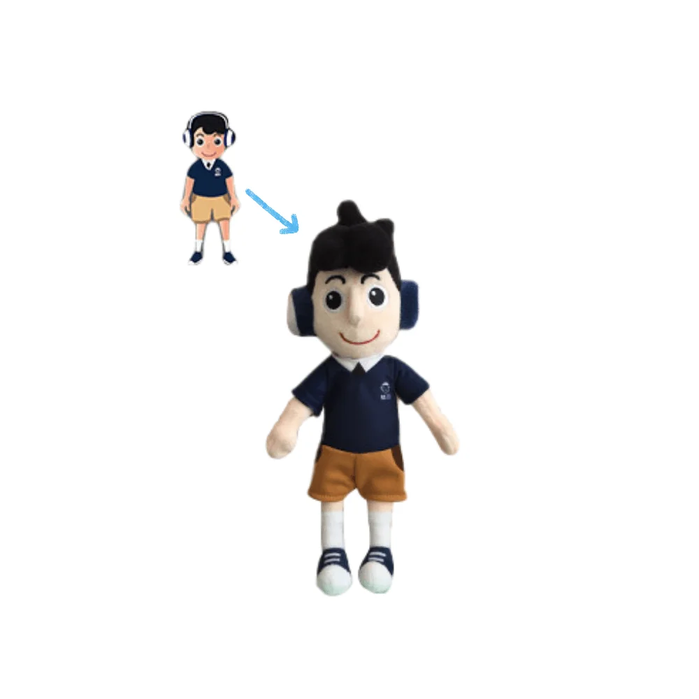 Soft doll plush custom toys plush dolls boy with clothes and earphone headphone Toy Maker Anime Stuffed Animal Customized