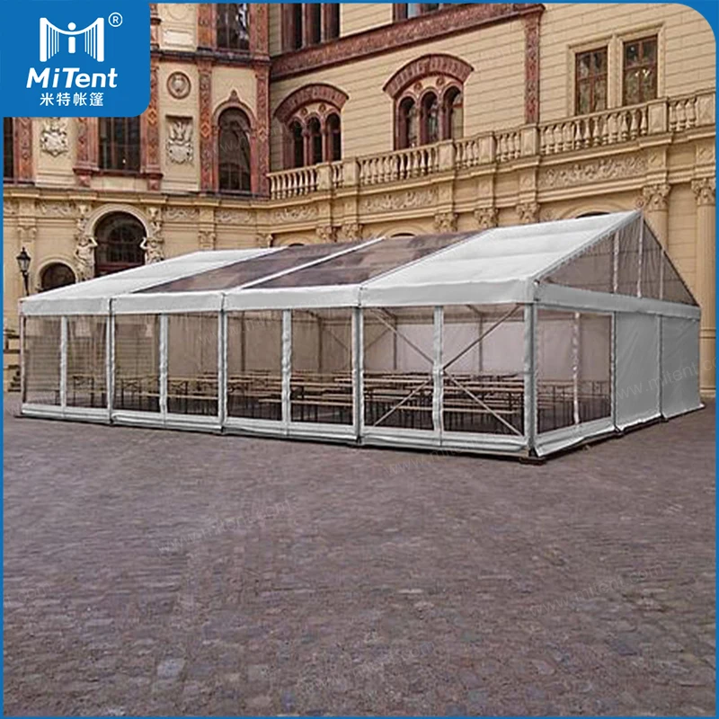 Guangzhou Mite A Shape Aluminum Cheap Party Tent Arabian Tents with White Roof and Clear Walls
