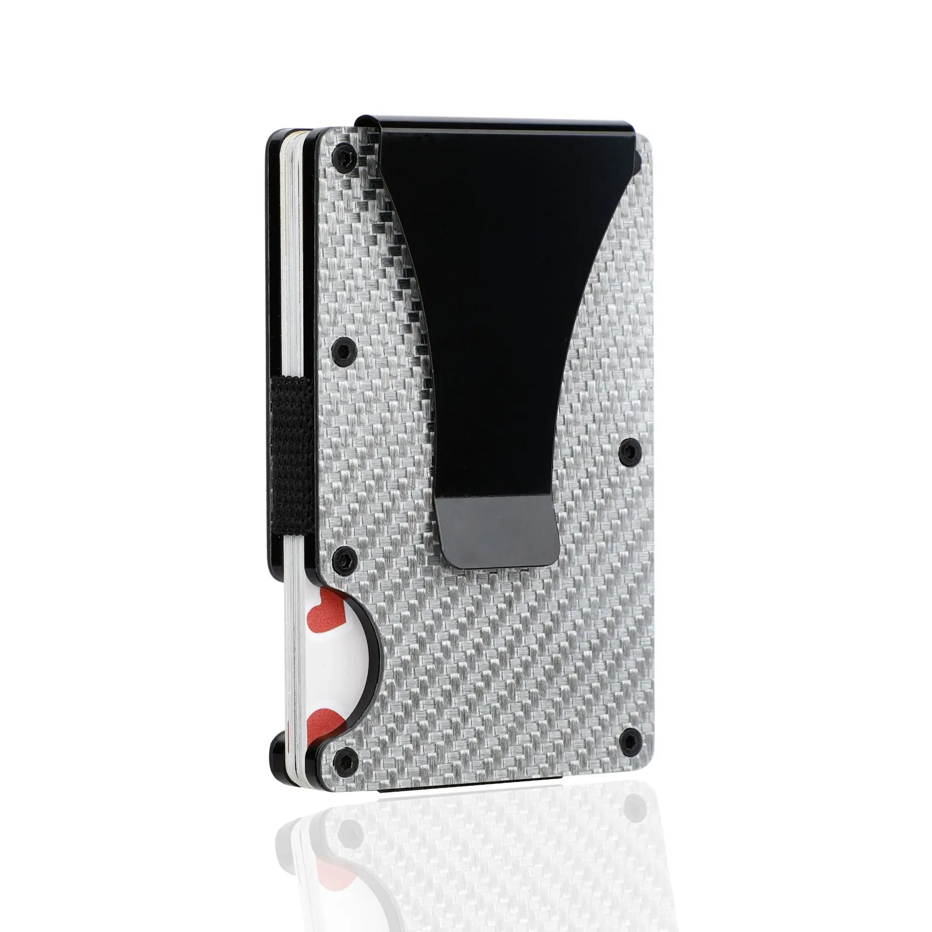carbon fiber wallet rfid blocking slim money clip tiny card holder for men women