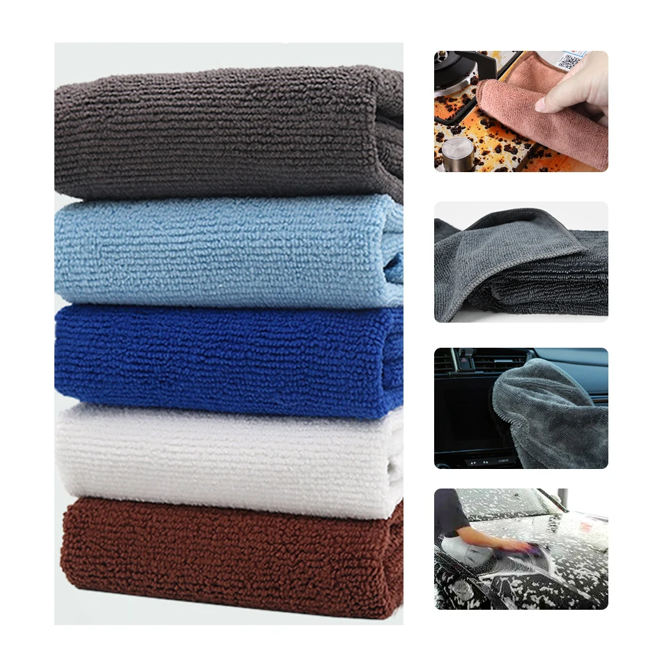 Cotton square towel spot cleaning power strong absorbent soft dirt resistance flat woven small towel kitchen rag hand towel