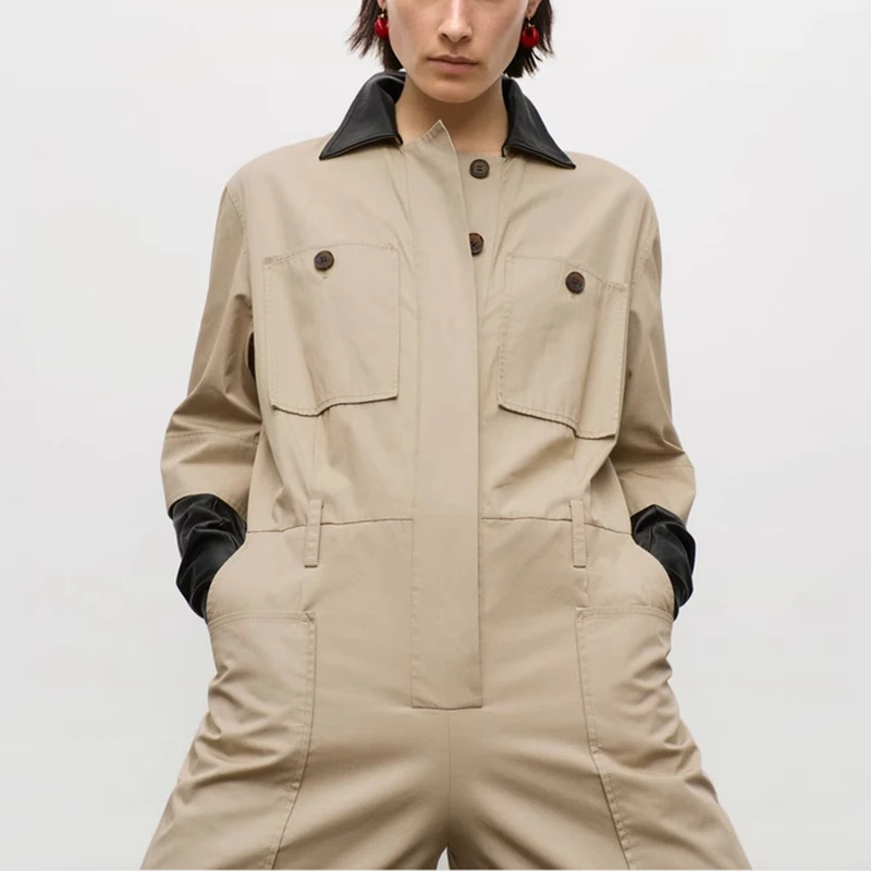 Overalls Protective overalls for women multi-pocket uniform short-sleeved overalls for women