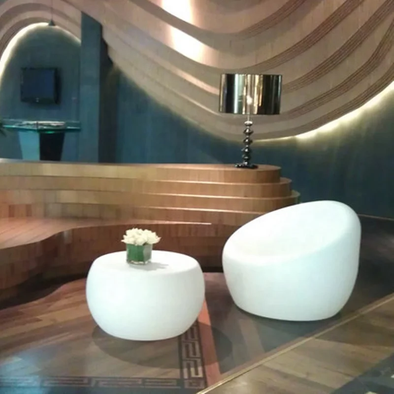 Glowing Colorful LED Light round Coffee Table Short Bar Table Apartment Club Restaurant Home Lounge Night Club