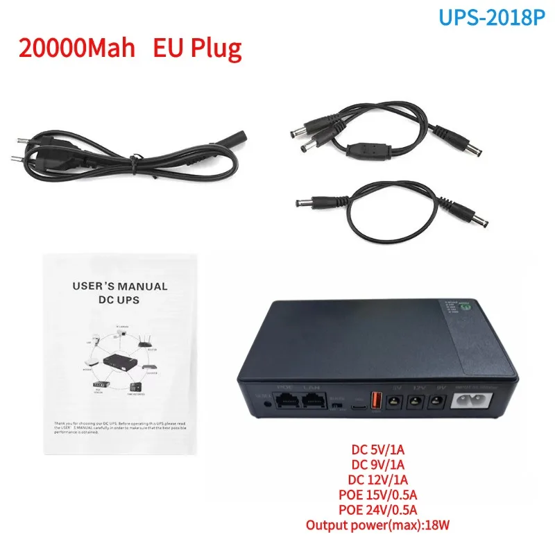 Portable Mini UPS Uninterrupted Power Supply 12V 36W 20000mAh Battery Backup Smart UPS Mini ups
