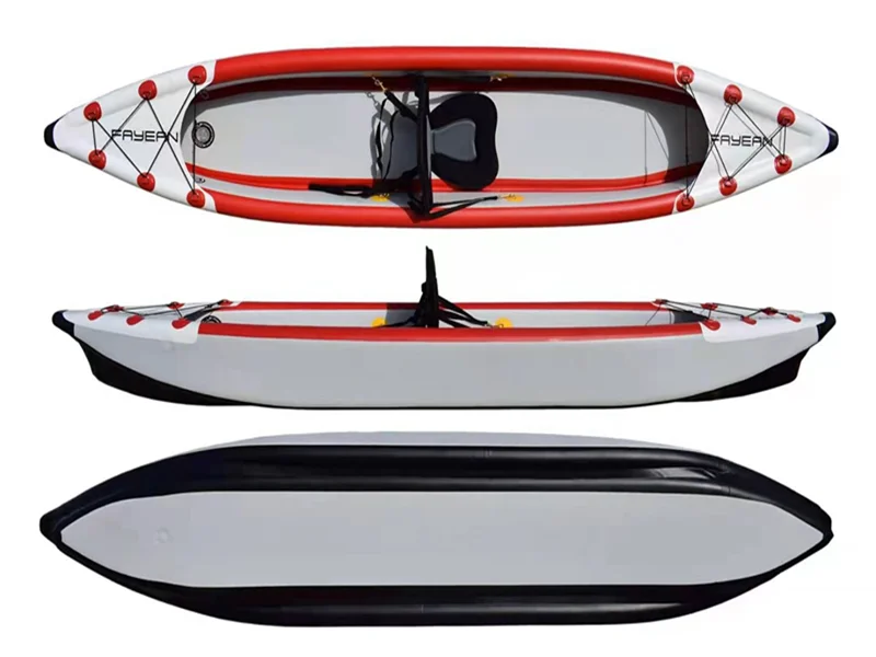 TOPKO Customized PVC Two Person Inflatable Sea Kayak Thickened Hull Hovercraft Inflatable Canoe Rafting Boat Kayak