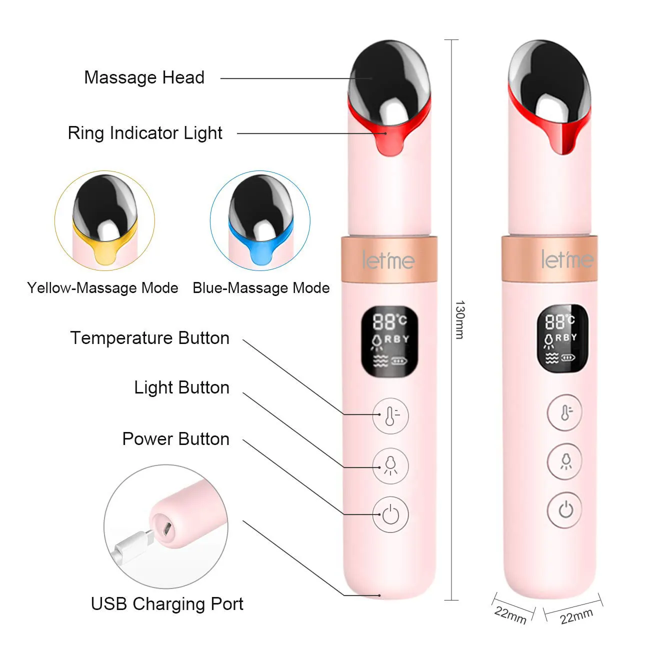 Trending products Sonic Vibration Mini Massager Products  Wrinkle Remover Electric Wireless Roller  Heated eye massage Pen
