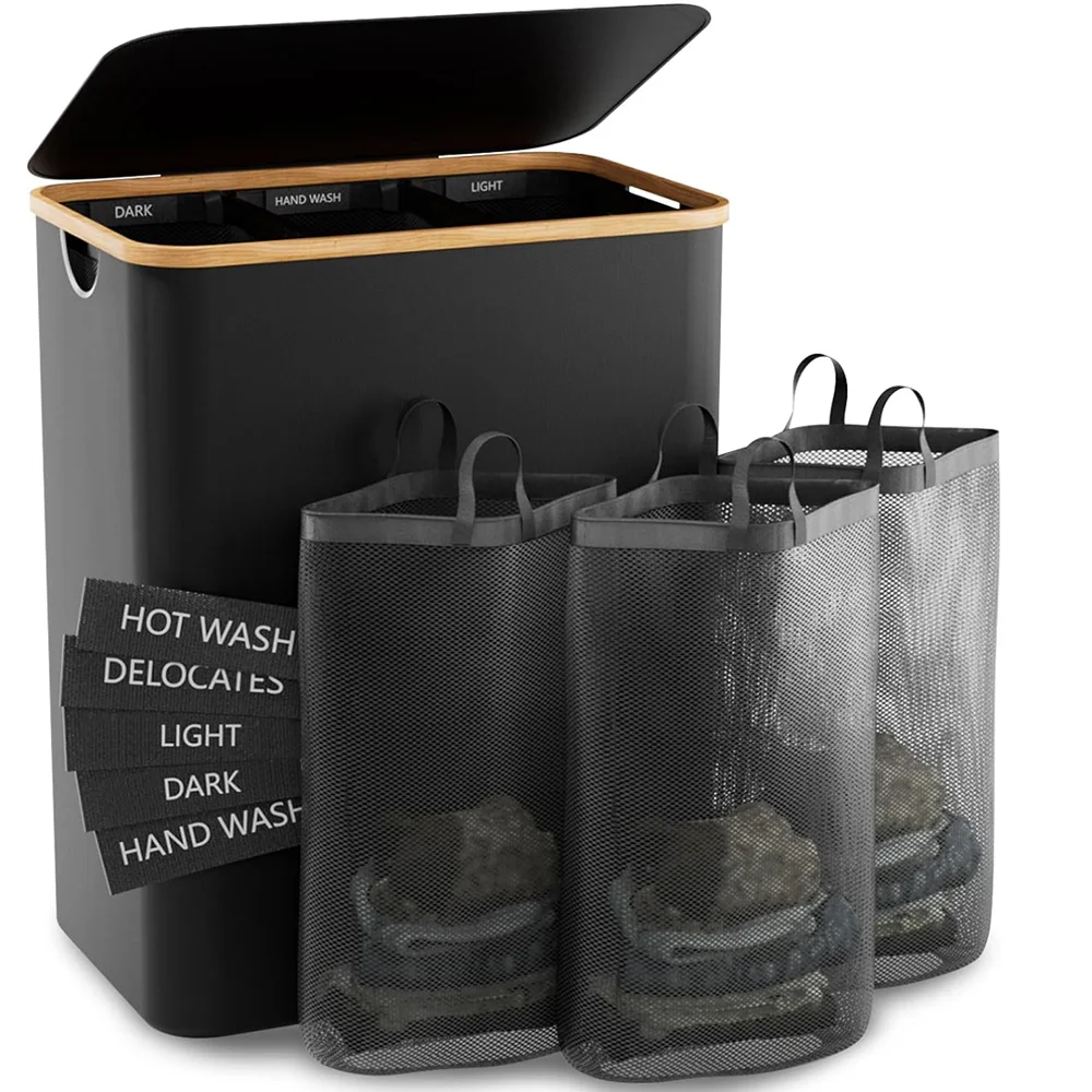 Foldable Laundry Basket with Detachable Bag Large Laundry Bags for Bedrooms and Laundry Rooms