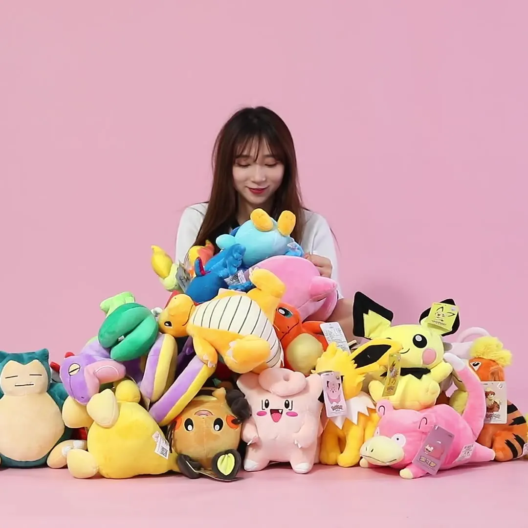 Pokemened Plush Toy Pikachu Stuffed Eevee Charmander Squirtle Charizard Blastoise Bulbasaur Anime Figure Doll Baby Birthday Gift