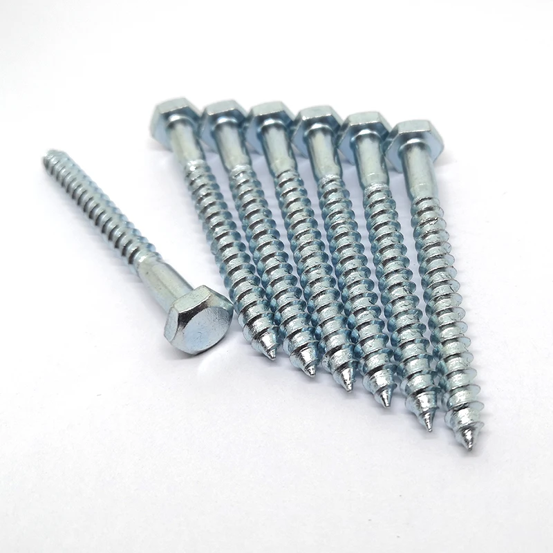 heavy duty galvanized hex head 34 x 16 lag bolts metal wood dowel screws din571