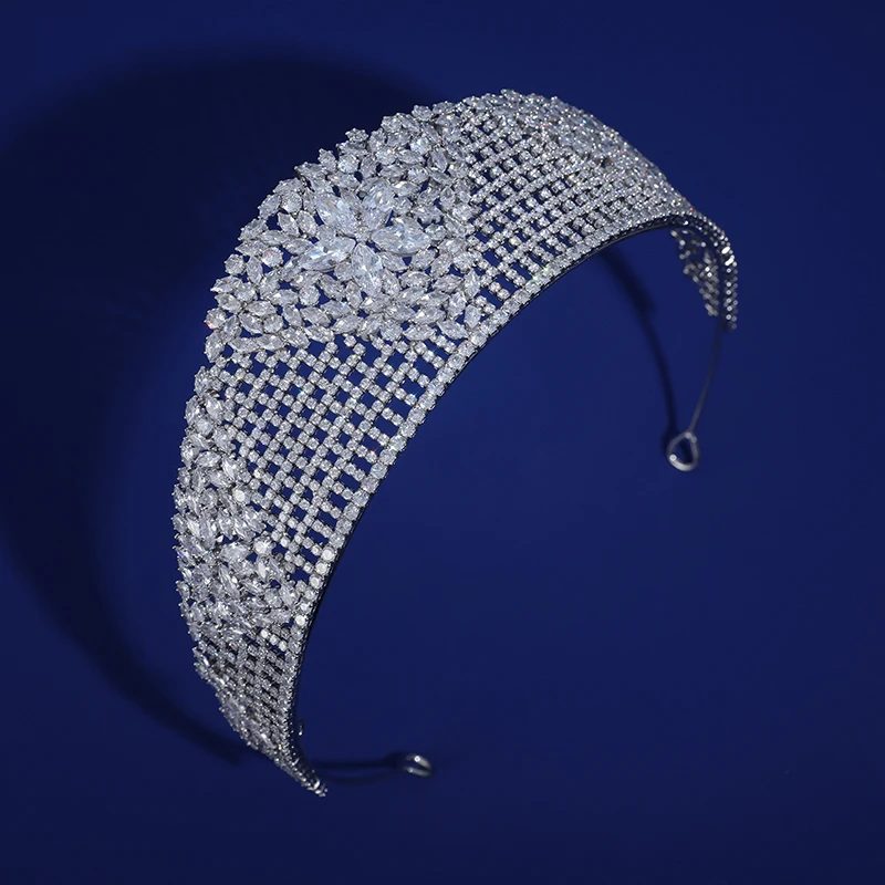 Luxury Shining Zircon Crown For Brides Wedding Tiaras And Crowns Party Zircon Tiaras