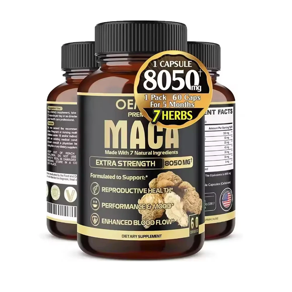 OEM private label male enhancement pills man power maca root capsule Organic Maca Root Tongkat Ali Tablets Ashwagandha capsules