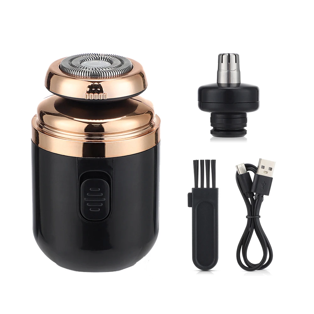 The New Listing USB Rechargeable Mini Portable  Shaver Cordless Beard Nose Hair Trimmer   For Men