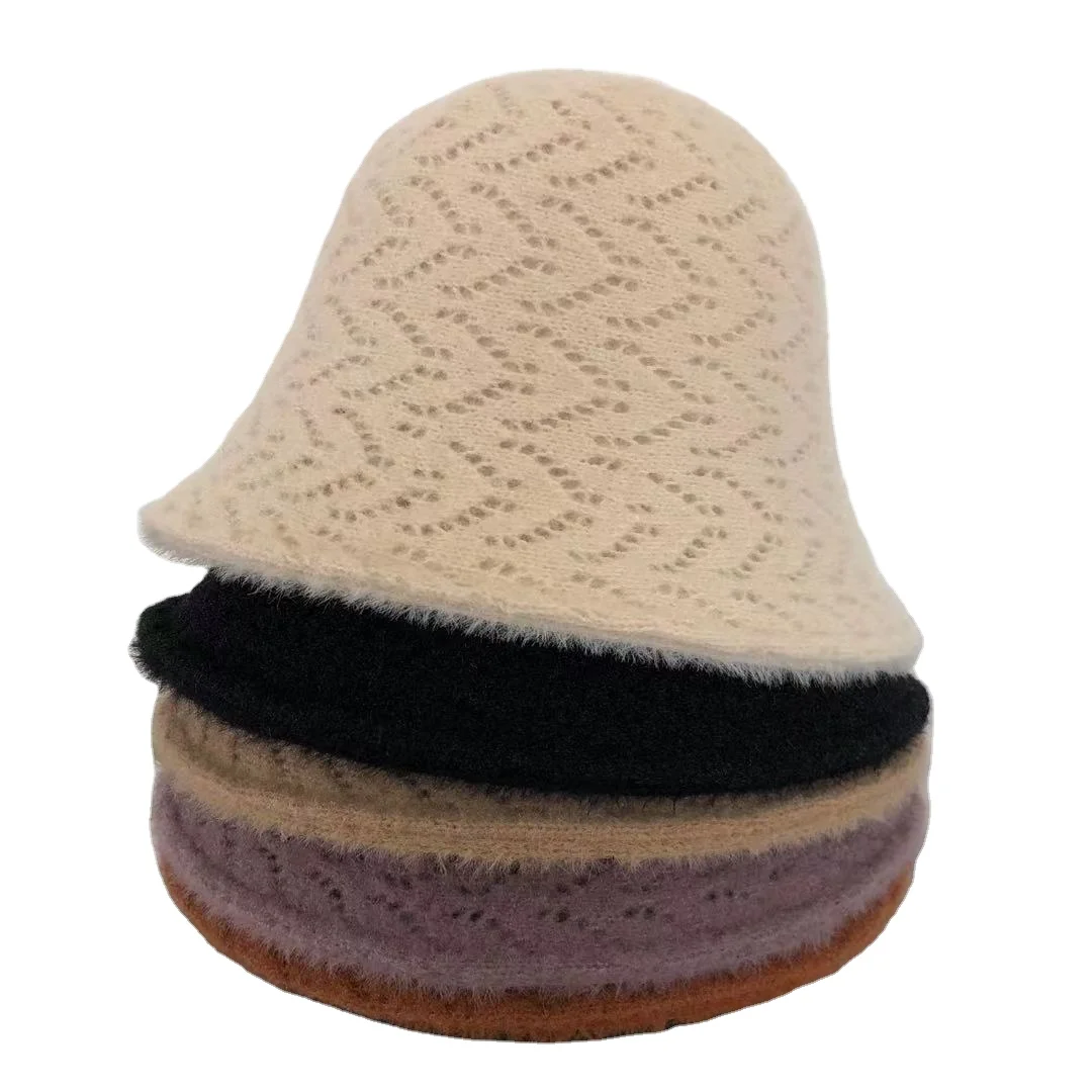 Wholesale Winter Solid Color Fashion Unisex Thermal Faux Lamb Wool Cashmere Fisherman Hats Bucket Hats