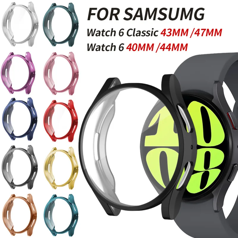 Case for Samsung Galaxy Watch 6 40mm 44mm PC Matte Protective Bumper Shell for Watch 6 Classic 43mm 47mm Protector Cover