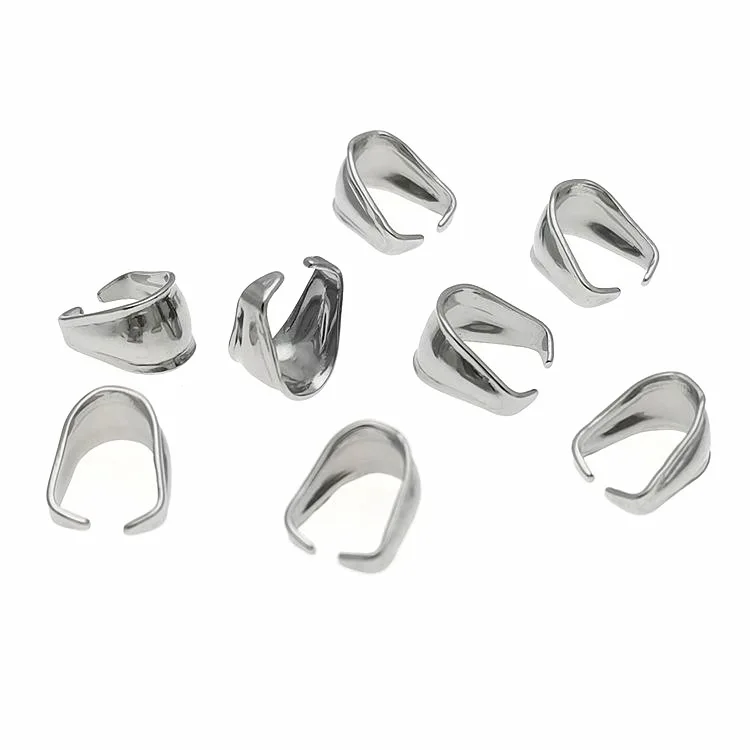 100pcs/Lot Gold Platedf Stainless Steel Melon Seed Bail Clasp Necklace Connection Buckle Pendant Clip DIY Jewelry Accessories