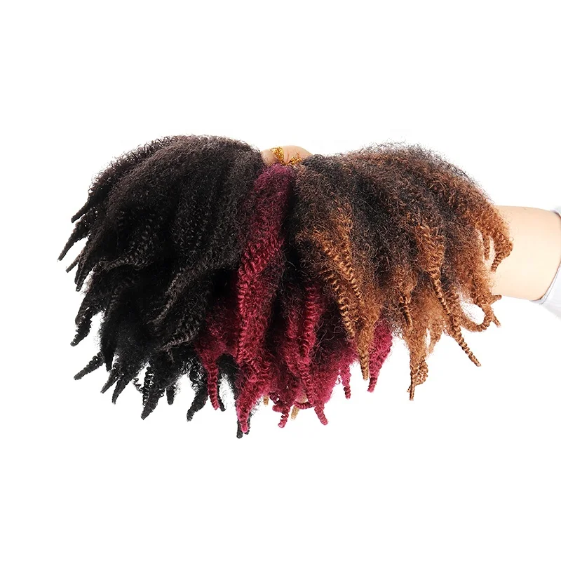 Synthetic 8inch Marley Hair Afro Kinky Curly Twist Crochet Braid Hair For Mali Bob Hair Extensions