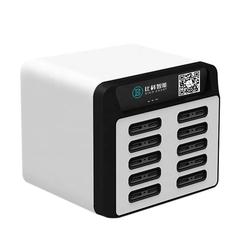 
ODM popular 10 slots 3 type of cables power bank docking station 