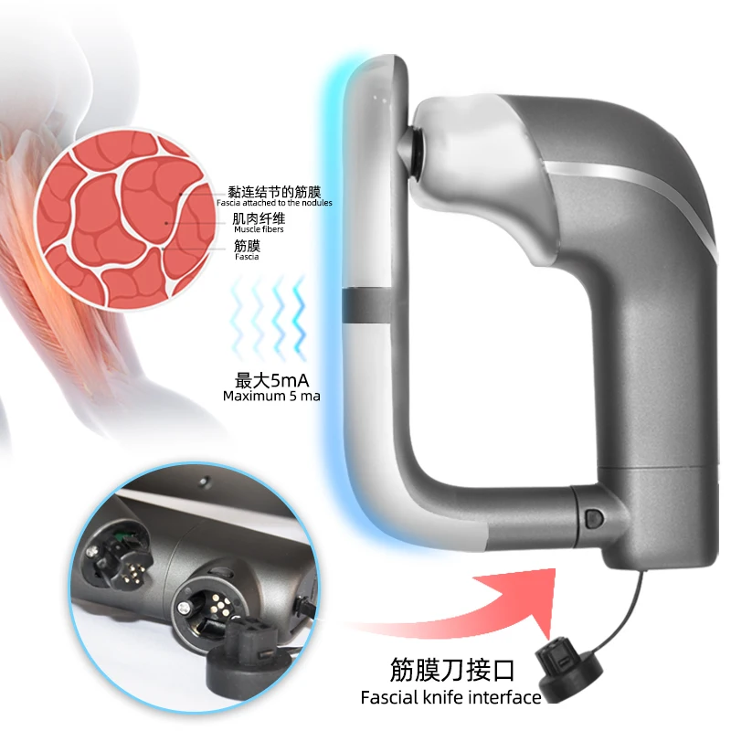 Muscle massage gun vibration massage gun Multifunctional fascia knife guasha shiatsu massage gun with EMS