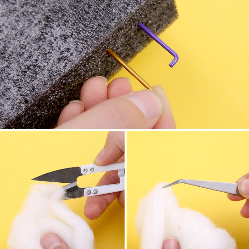 Handcraft DIY Craft wool felt craft set Color Wool Animal Needle Felting Kit