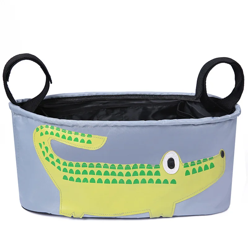 Factory wholesale universal animal pattern diaper bag baby stroller organizer with insulated cup holders