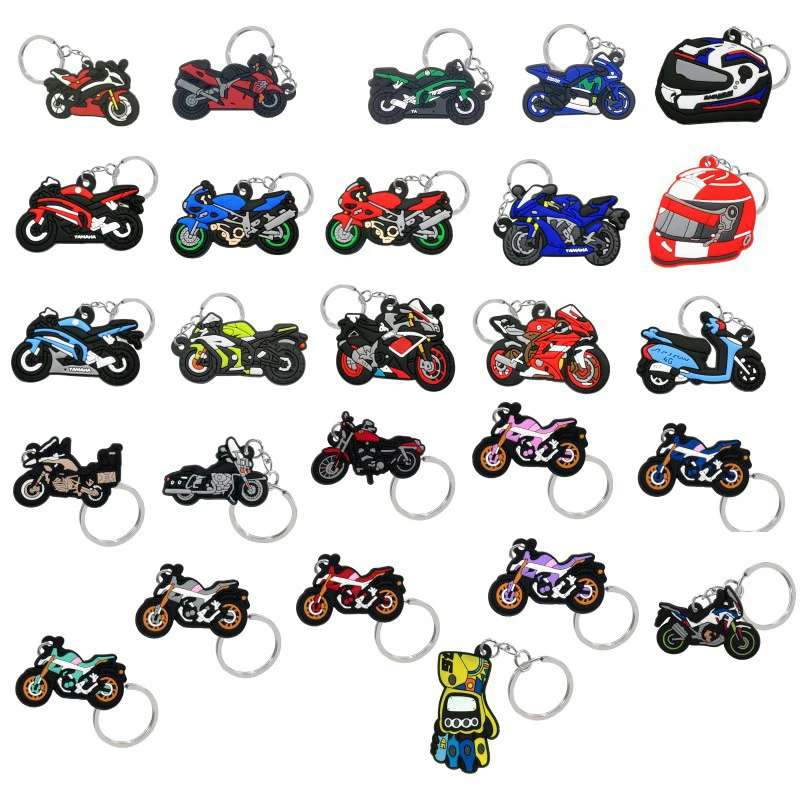 Customized Soft Rubber 3D 2D Motorcycle Pvc Keychain Promotion Personalized Cartoon Cute Pvc Keychain