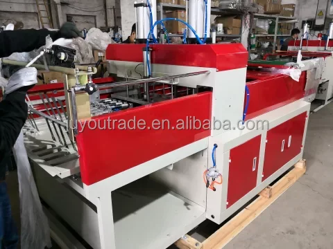 4 Lines 2 Layers Heat Sealing and Cold Cutting Polythene T-shirt Shopping Flat Garbage Bag Making