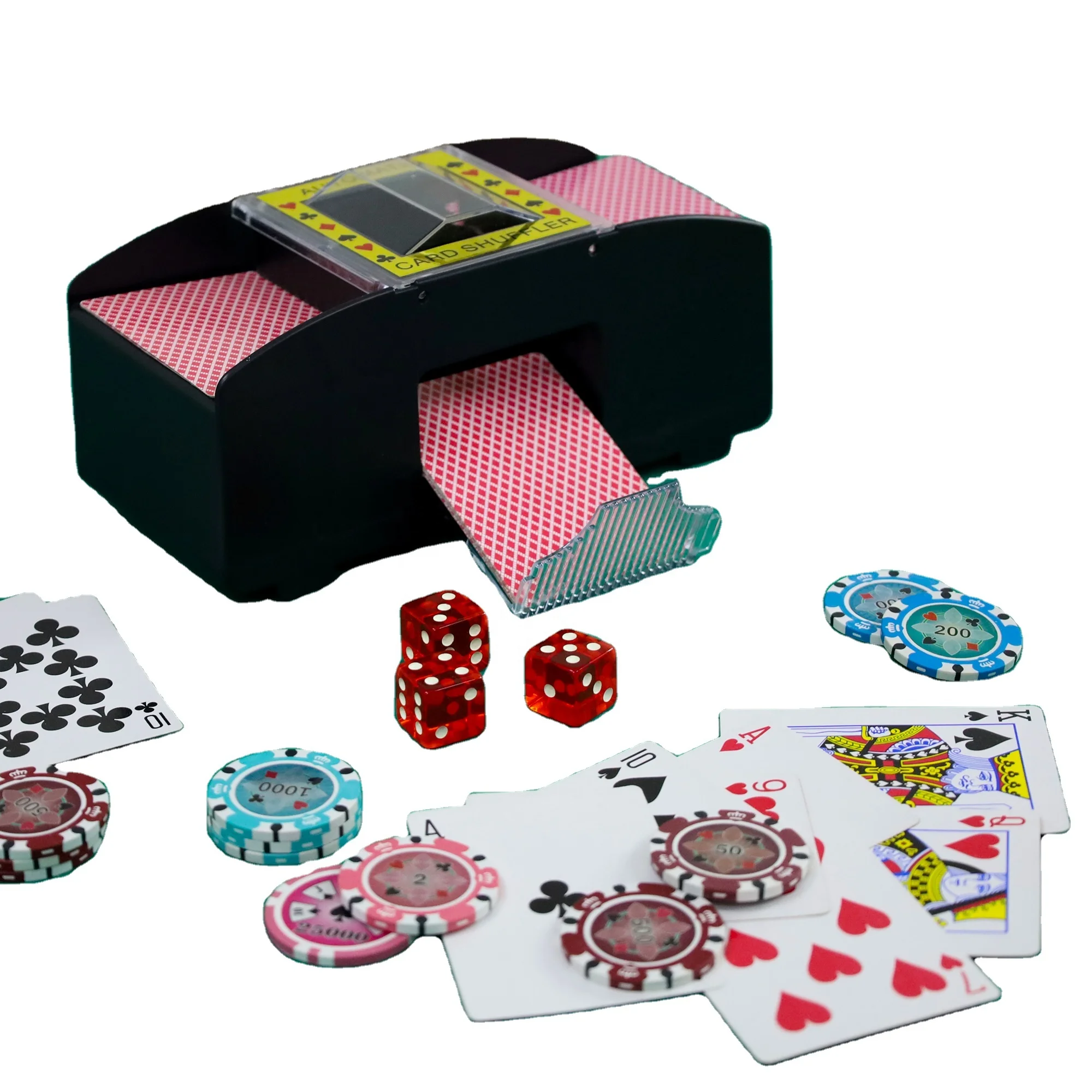 EASTOMMY ET-103601 Black Red Card Shufflers Chips Game Machine Card Holders