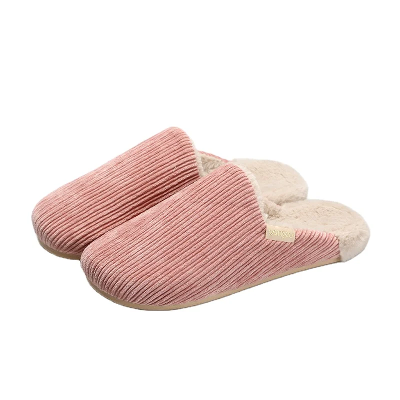 Fashion2024 Autumn Winter Keep Warm Shoes Women Casual Flat House Indoor Bedroom Home Cotton Comfortable Slippers TPR Outsoles