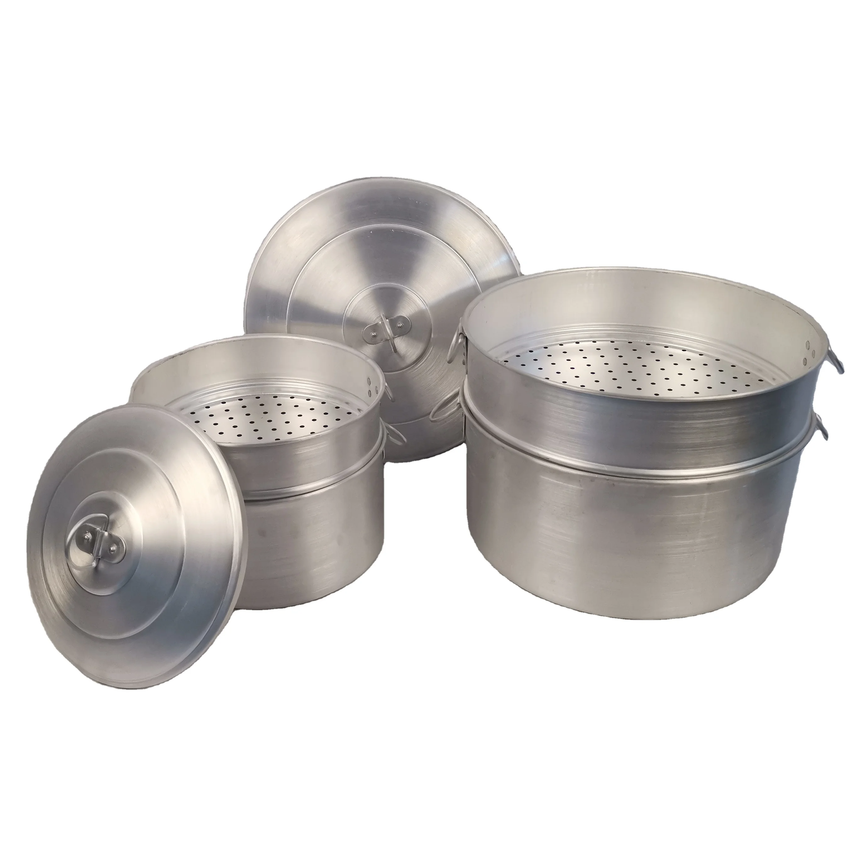 Промышленный Алюминиевый горшок с отпаривателем по заводской цене, 2-уровневый пароход 32 литра