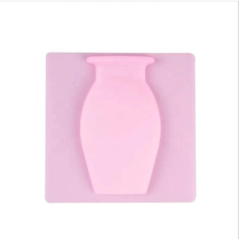 Reusable Silicone Flower Pots Decorative Flowers Stocker Flower Vase Wall Stickers