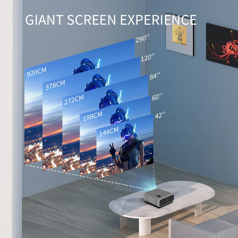 2022 New Design Transjee home theater video projector 4K support wifi smart Android full hd Projector A70