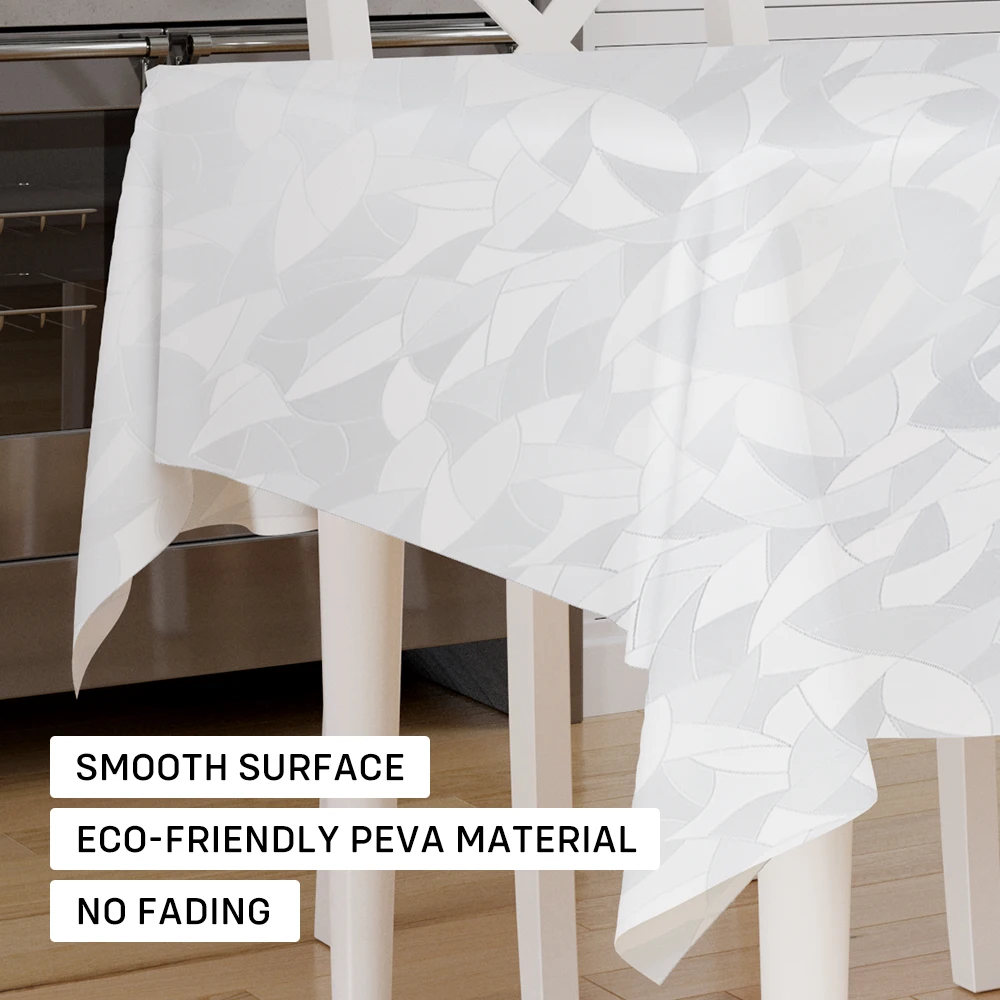 Rectangle 140*180 cm Pebble Texture Transparent Stain-Resistant 3D (Embossed) PEVA Plastic Tablecloth For Wedding Party Banquet