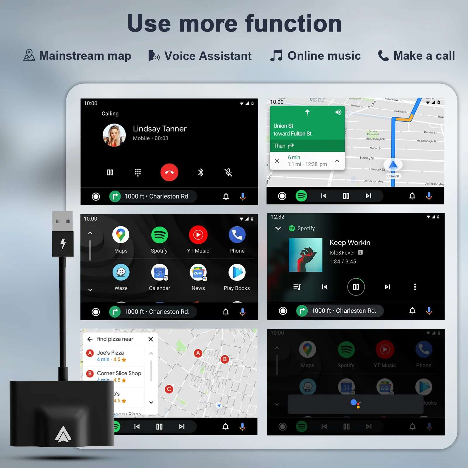 Высококачественный портативный беспроводной адаптер Carplay Dongle Android Auto