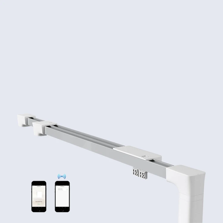 New Design Remote Control System Ceiling Mount Brackets Drapery Motorized Curtain Track Rod