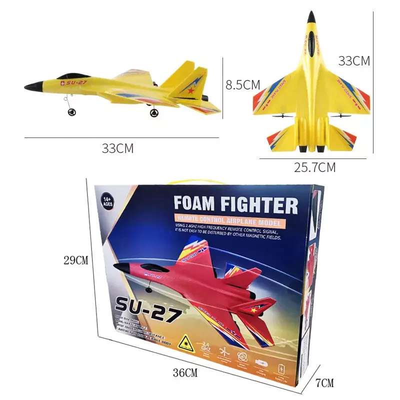 Hot EPP Su 27 Rc Airplane Aircraft Model Fighter Fixed-wing Glider Unbreakable Flying Toy Air Plane Anti-fall Electric EVA 100+