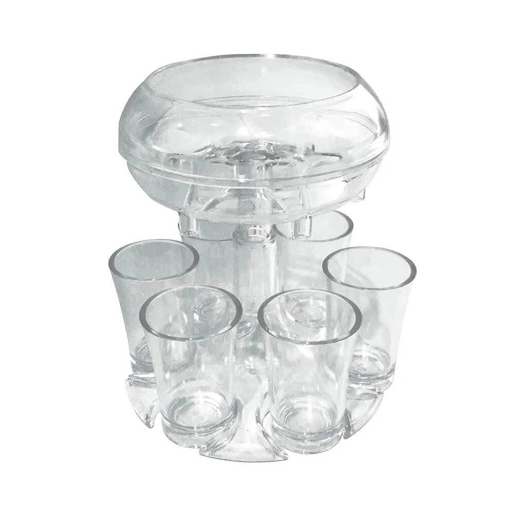 XC hot sale Transparent 6 Shot Glass Dispenser and Holder