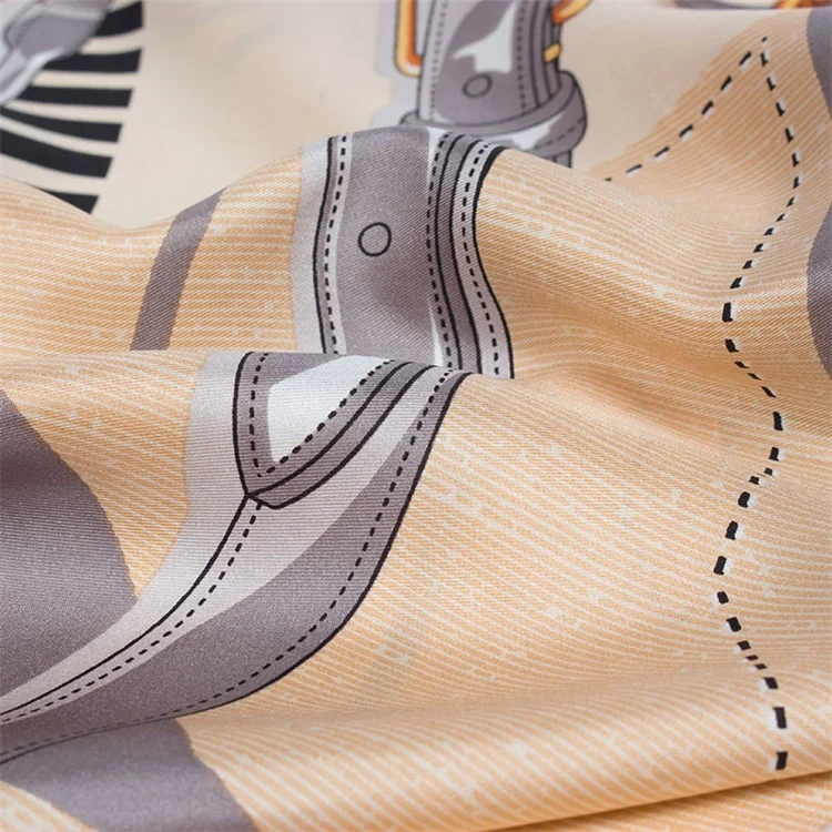 2020 Spring Custom Screen Printed 100 Pure Twill Silk Scarf Square Neck Scarves For Lady