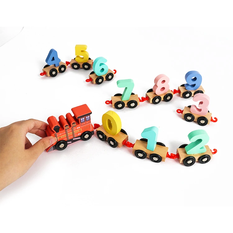 
Hot Selling Wooden Educational Train With Numbers Montessori Toys For Kinds 