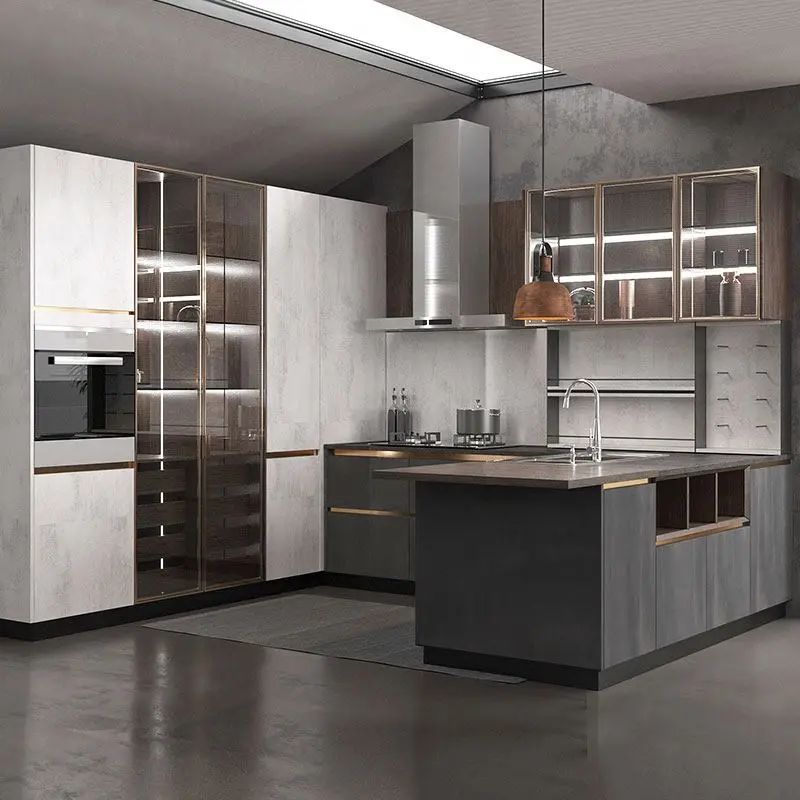 OPPEIN Mdf Price Modular Asses Modern Cupboard Sets Plywood Color Combinations Bunnings Kitchen Cabinets