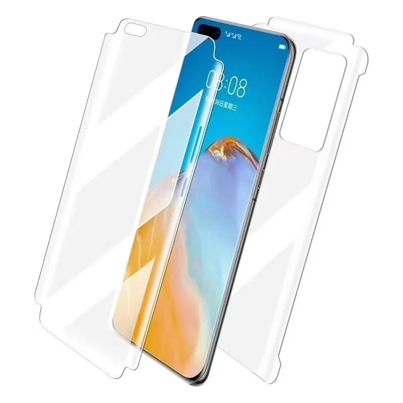 Wholesale TPU hydrogel screen protector for Huawei P40 pro full coverage front + back clear protective film
