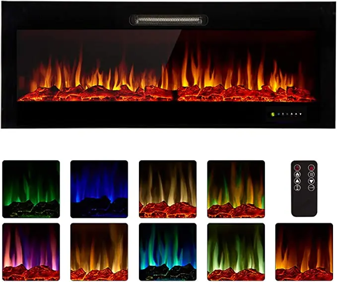 5 Flame Brightness Electric Fire Place Heater Decorative Artificial Flame Fake Fire Linear Fireplace