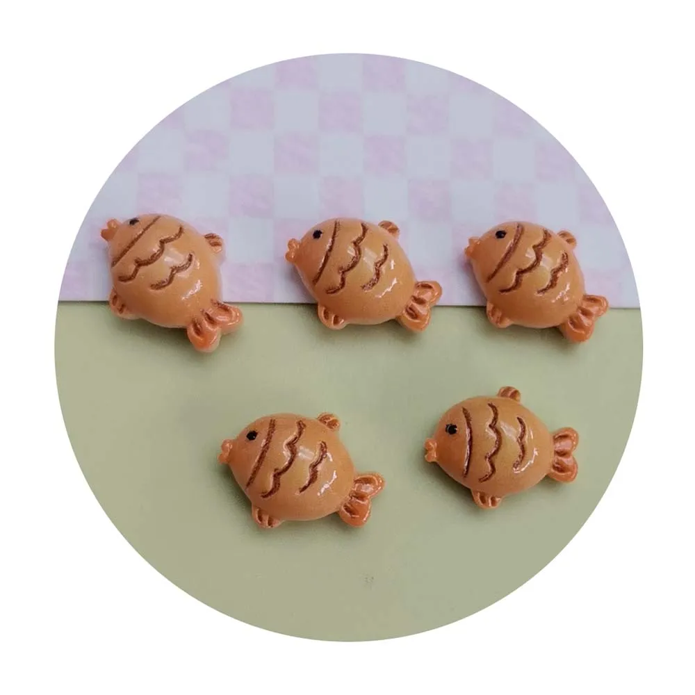 100Pcs Mixed Mini Food Nail Charm Cute 3D Fish Chili Egg Resin Slime Charms Flatbacks Nail Art Accessories Manicure Supplies