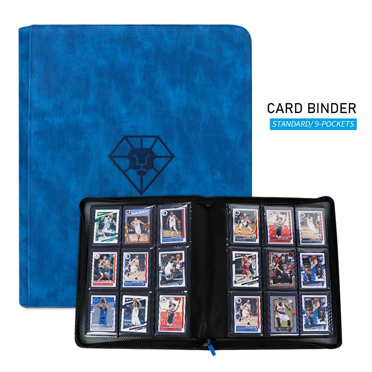 CUSTOM 9 Pockets PU Leather Trading Top Loader Binder Premium Toploader Card binder