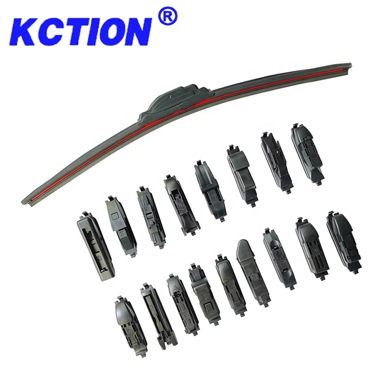Innovative Design Kction Best Selling Windshield Wiper K-770 Red PC Board Frameless 16 Adaptors Multi Functional Car Wiper Blade