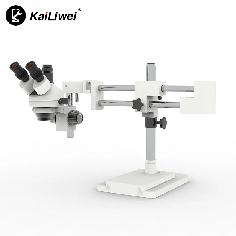 Kailiwei Dual Rod Double-Arm Boom Stand Optical 7-45X Triocular Stereoscopic Dental Jewelry Laboratory Microscopes prices