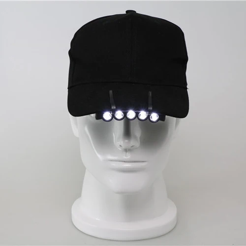 QXMOVING 5 LED Cap Hat Light Rotatable Clip Headlamp for Ball Hat Cap Visor Clip Light For Hunting Camping Fishing