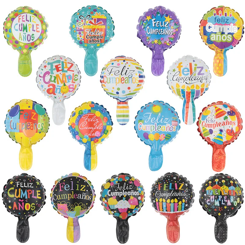 6 inch Mini Spanish feliz cumpleanos Colorful Round Foil Balloons Globos For Happy Birthday Party Decoration Supplies
